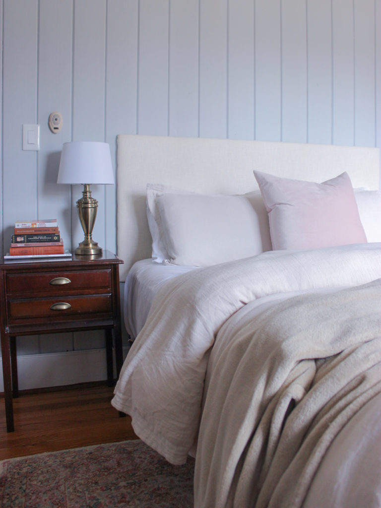 How To DIY a Simple Upholstered Headboard - Tori Cait Design